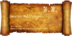 Werth Márton névjegykártya